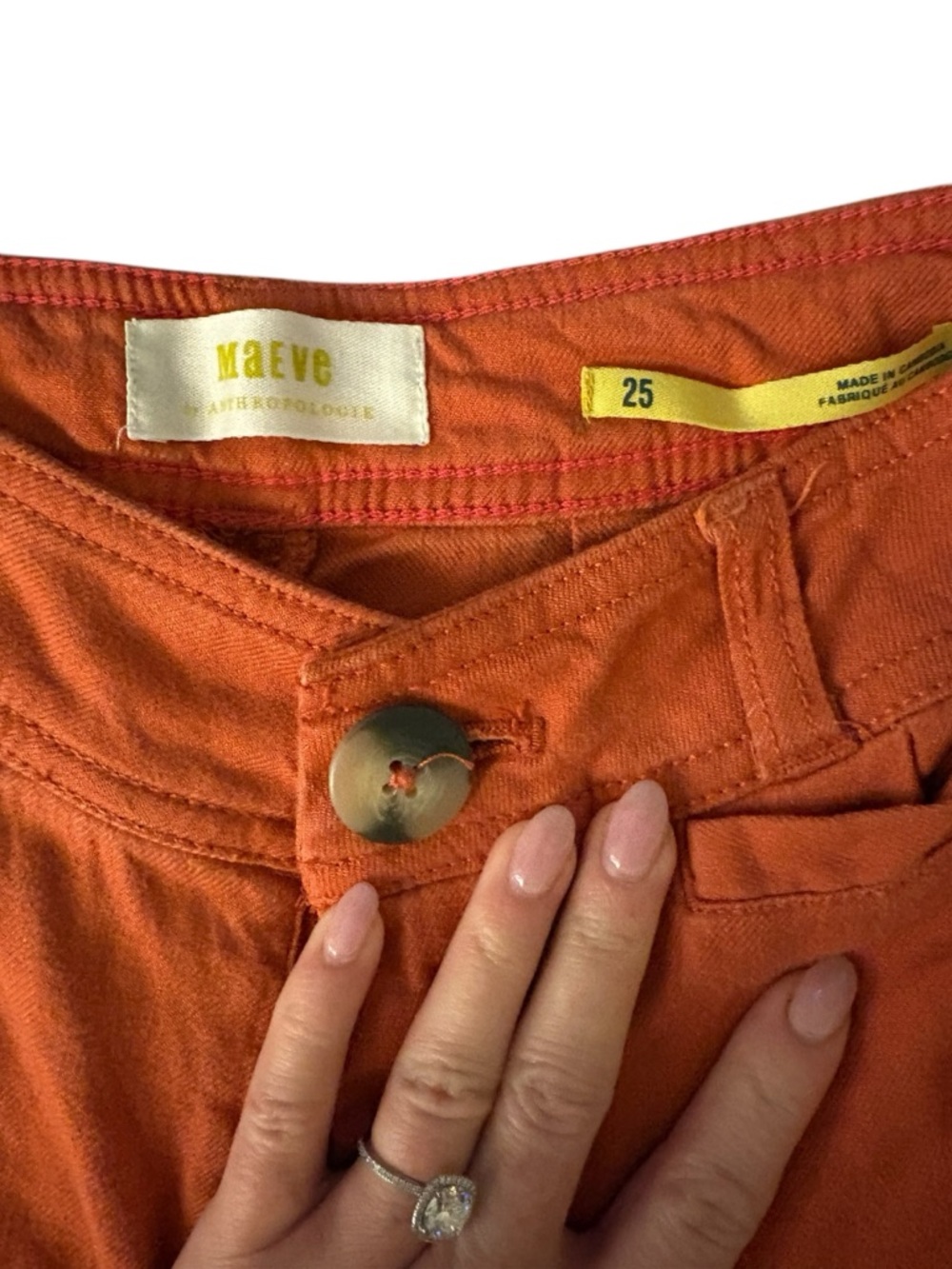 Maeve Rust Orange High-Waist Pants - Picture 3 of 6